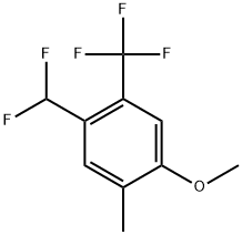 1-(Difluoromethyl)-4-methoxy-5-methyl-2-(trifluoromethyl)benzene 结构式