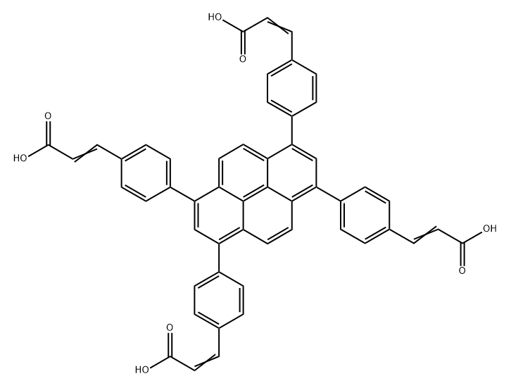 1,3,6,8-四[4-(2-羧基乙烯-1-基)苯基]芘 结构式