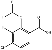 4-chloro-2-(difluoromethoxy)-3-fluorobenzoic acid 结构式