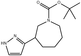 3-(1H-吡唑-3-基)氮杂环庚烷-1-羧酸叔丁酯 结构式