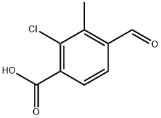 2-氯-4-甲酰基-3-甲基苯甲酸 结构式