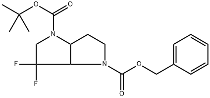 4-benzyl 1-(tert-butyl) 3,3-difluorohexahydropyrrolo[3,2-b]pyrrole-1,4-dicarboxylate 结构式