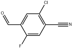 2-氯-5-氟-4-甲酰苄腈 结构式