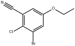 3-Bromo-2-chloro-5-ethoxybenzonitrile 结构式