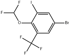 5-bromo-2-(difluoromethoxy)-1-iodo-3-(trifluoromethyl)benzene 结构式