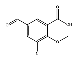 3-Chloro-5-formyl-2-methoxybenzoic acid 结构式