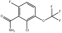 2-Chloro-6-fluoro-3-(trifluoromethoxy)benzamide 结构式