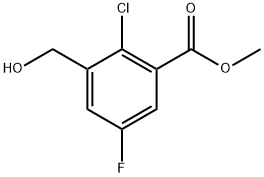 Methyl 2-chloro-5-fluoro-3-(hydroxymethyl)benzoate 结构式