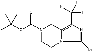 3-溴-1-(三氟甲基)-5,6-二氢咪唑并[1,5-A]吡嗪-7(8H)-羧酸叔丁酯 结构式