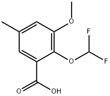 2-(difluoromethoxy)-3-methoxy-5-methylbenzoic acid 结构式