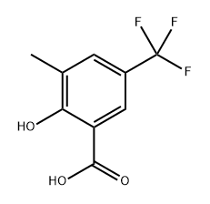 2-hydroxy-3-methyl-5-(trifluoromethyl)benzoic acid 结构式