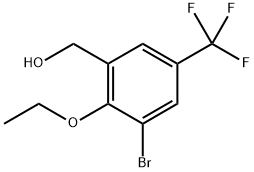 (3-Bromo-2-ethoxy-5-(trifluoromethyl)phenyl)methanol 结构式