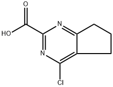 4-氯-6,7-二氢-5H-环戊二[D]嘧啶-2-羧酸 结构式