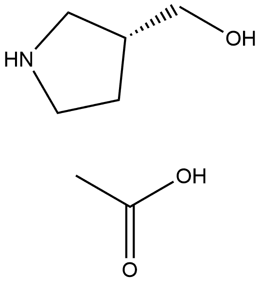 3-Pyrrolidinemethanol, acetate (1:1), (3R)- 结构式