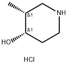 (3R,4S)-3-甲基哌啶-4-醇盐酸盐 结构式