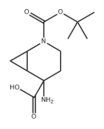 5-amino-2-tert-butoxycarbonyl-2-azabicyclo[4.1.0]heptane-5-carboxylic acid 结构式