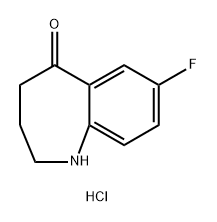 5H-1-Benzazepin-5-one, 7-fluoro-1,2,3,4-tetrahydro-, hydrochloride (1:1) 结构式