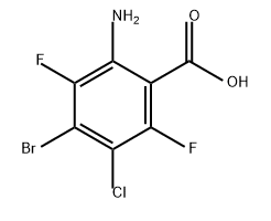 2-氨基-4-溴-5-氯-3,6-二氟苯甲酸 结构式