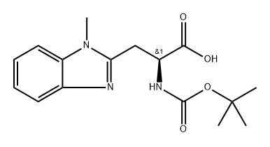 N-α-(t-Butoxycarbonyl)-3-(1-methylbenzimidazol-2-yl)-L-alanine 结构式