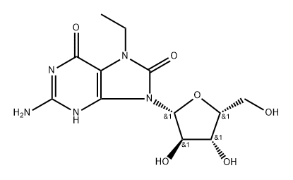 7-Ethyl-7,8-dihydro-8-oxo-9-(beta-D-xylofuranosyl)guanine 结构式