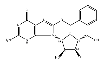 8-Benzyloxy-3'-deoxy-3'-fluoroguanosine 结构式