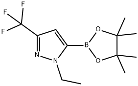 1-乙基-5-(4,4,5,5-四甲基-1,3,2-二氧硼杂环戊烷-2-基)-3-(三氟甲基)-1H-吡唑 结构式