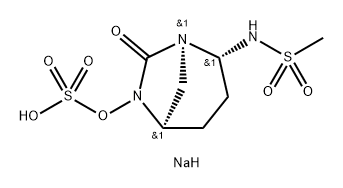 SULFURIC ACID, MONO[(1R,2R,5R)-2-[(METHYLS ULFONYL)AMINO]-7-OXO-1,6-DIAZABICYCLO[3.2.1] OCT-6-YL] ES 结构式