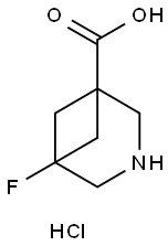 3-Azabicyclo[3.1.1]heptane-1-carboxylic acid, 5-fluoro-, hydrochloride (1:1) 结构式