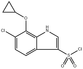 6-氯-7-环丙氧基-1H-吲哚-3-磺酰氯 结构式