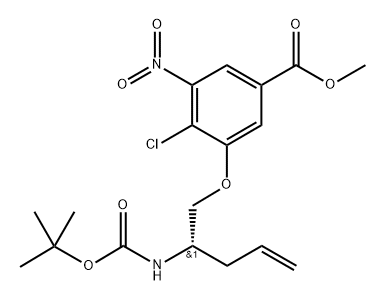 (R)-3-(2-Bocamino-pent-4-enyloxy)-4-chloro-5-nitro-benzoic acid methyl ester 结构式