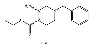 cis-3-Amino-1-benzyl-piperidine-4-carboxylic acid ethyl ester hydrochloride 结构式