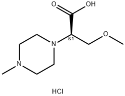 (R)-3-甲氧基-2-(4-甲基哌嗪-1-基)丙酸二盐酸盐 结构式