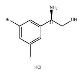 (R)-2-amino-2-(3-bromo-5-methylphenyl)ethanol hydrochloride 结构式