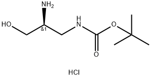 tert-butyl N-[(2S)-2-amino-3-hydroxypropyl]carbamate hydrochloride 结构式