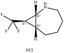 (1R,7R,8R)-8-(三氟甲基)-2-氮杂双环[5.1.0]辛烷盐酸盐 结构式