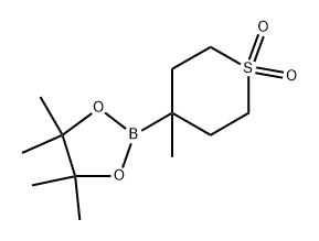4,4,5,5-Tetramethyl-2-(4-methyl-1,1-dioxo-hexahydro-1l6-thiopyran-4-yl)-[1,3,2]dioxaborolane 结构式