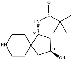 N-((1R,3S)-3-羟基-8-氮杂螺[4.5]癸-1-基)-2-甲基丙烷-2-硫酰胺 结构式