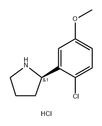 (R)-2-(2-chloro-5-methoxyphenyl)pyrrolidine hydrochloride 结构式