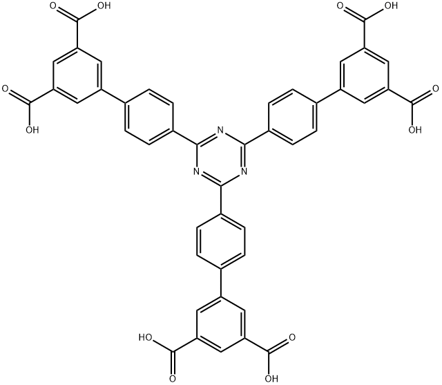 2,4,6-三(3',5'-二羧基联苯-4-基)三嗪 结构式