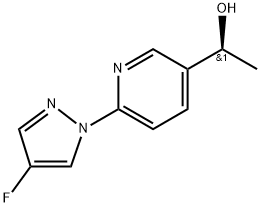 3-Pyridinemethanol, 6-(4-fluoro-1H-pyrazol-1-yl)-α-methyl-, (αS)- 结构式