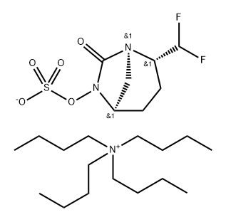 tetrabutylammonium (2S,5R)-2-(difluoromethyl)-7-oxo-1,6-diazabicyclo[3.2.1]octan-6-yl sulfate 结构式