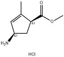 (1S,4R)-4-氨基-2-甲基环戊-2-烯-1-羧酸甲酯盐酸盐 结构式
