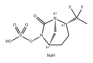 sodium (2S,5R)-2-(1,1-difluoroethyl)-7-oxo-1,6-diazabicyclo[3.2.1]octan-6-yl sulfate 结构式