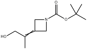 3-(1-羟基丙烷-2-亚基)氮杂环丁烷-1-羧酸叔丁酯 结构式