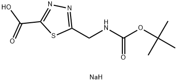 5-(((叔丁氧基羰基)氨基)甲基)-1,3,4-噻二唑-2-羧酸钠盐 结构式