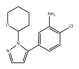 2-氯-5-(1-(四氢-2H-吡喃-2-基)-1H-吡唑- 5-基)苯胺 结构式