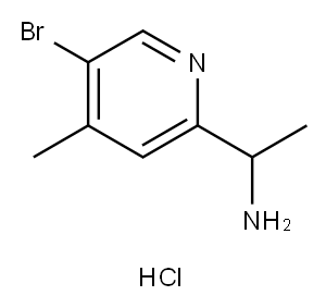 1-(5-溴-4-甲基吡啶-2-基)乙胺盐酸盐 结构式