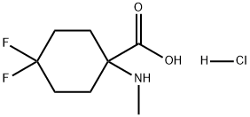 4,4-二氟-1-(甲氨基)环己烷甲酸盐酸盐 结构式