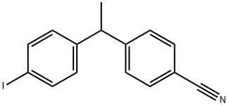 4-(1-(4-iodophenyl)ethyl)benzonitrile 结构式