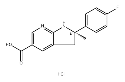 (R)-2-(4-氟苯基)-2-甲基-2,3-二氢-1H-吡咯并【2,3-B】吡啶-5-羧酸 结构式